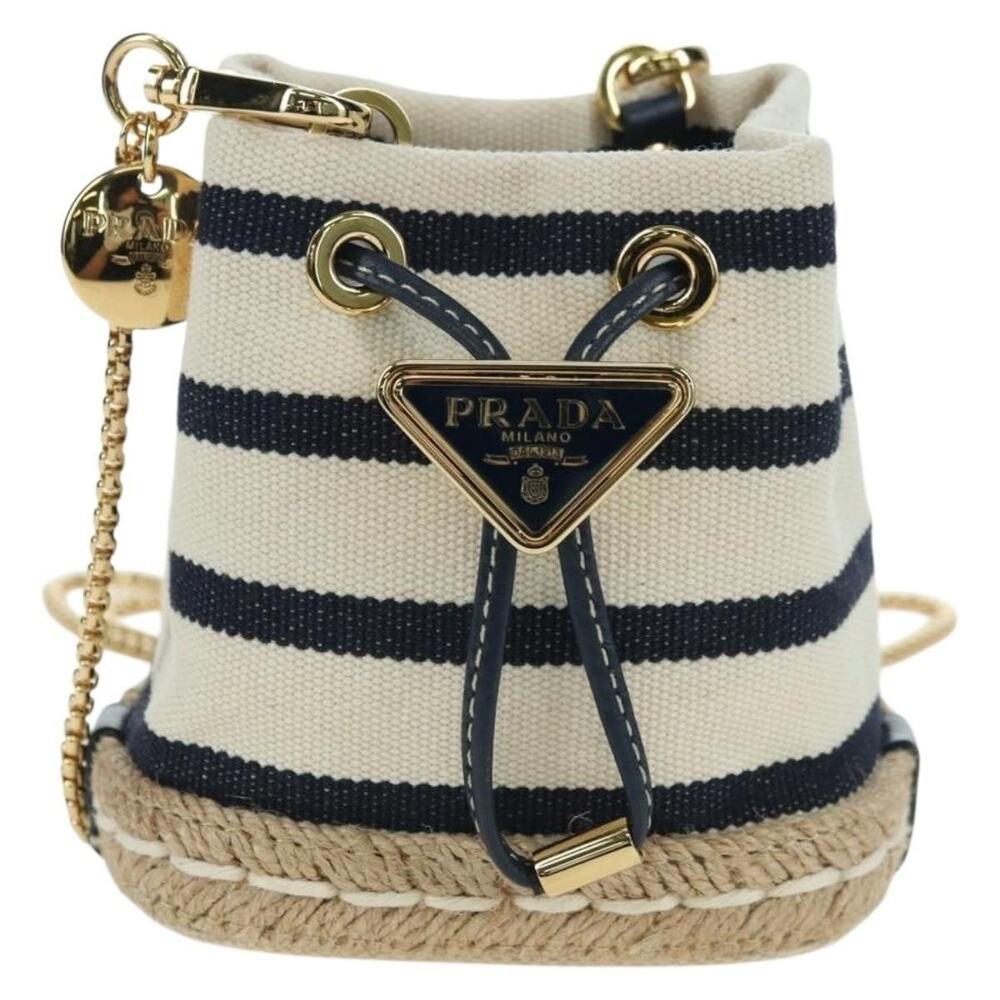 Prada Canvas Chain Shoulder Pouch Crossbody Bag Gold